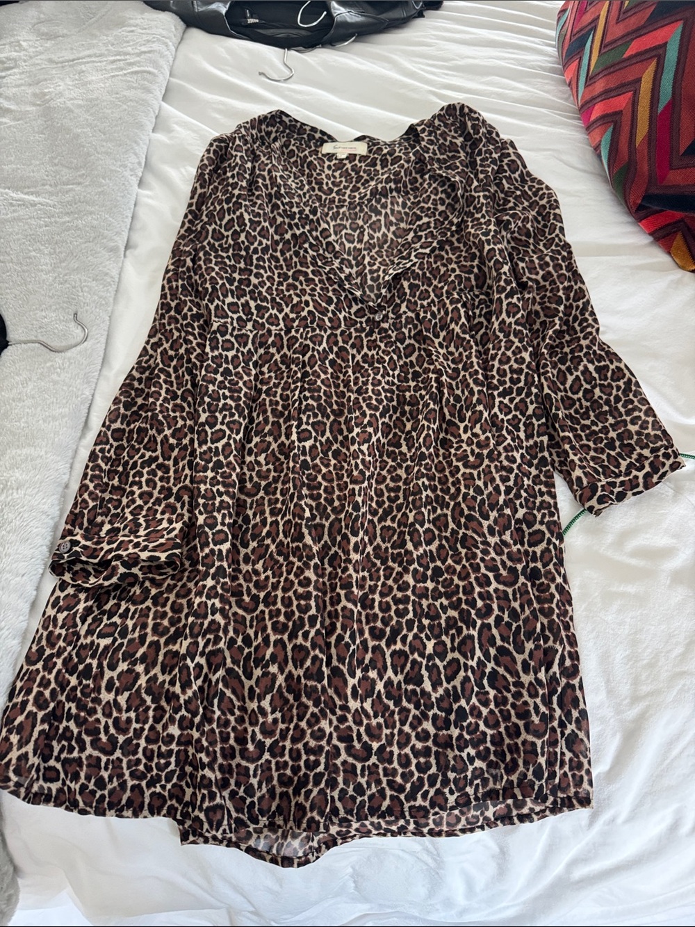 Vince Camuto Leopard Print Brown and Black Dress
